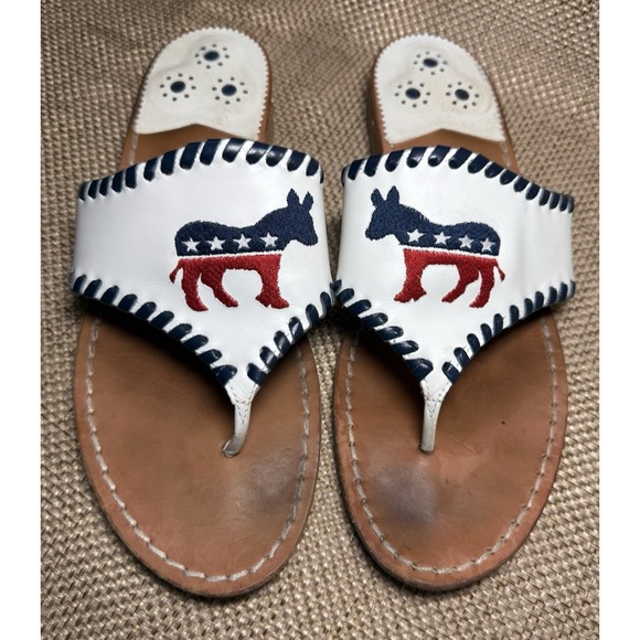 Jack Rogers Shoes - Jack Rogers Patriotic Sandals Womens 9 Democratic Donkey USA Stars Stripes HTF